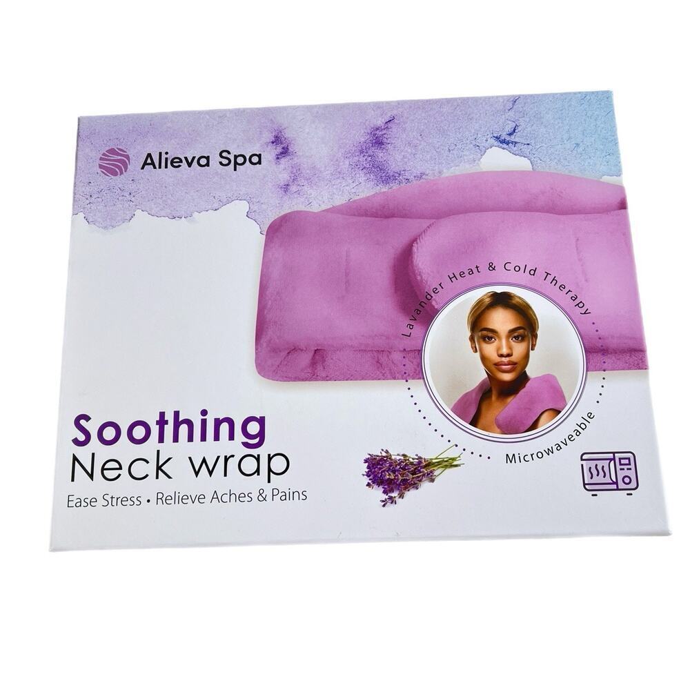 Alieva Spa Soothing Neck Wrap Hot/Cold Therapy Microwaveable Lavender Unsealed